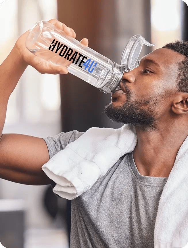 Hydrate4U man drinking water