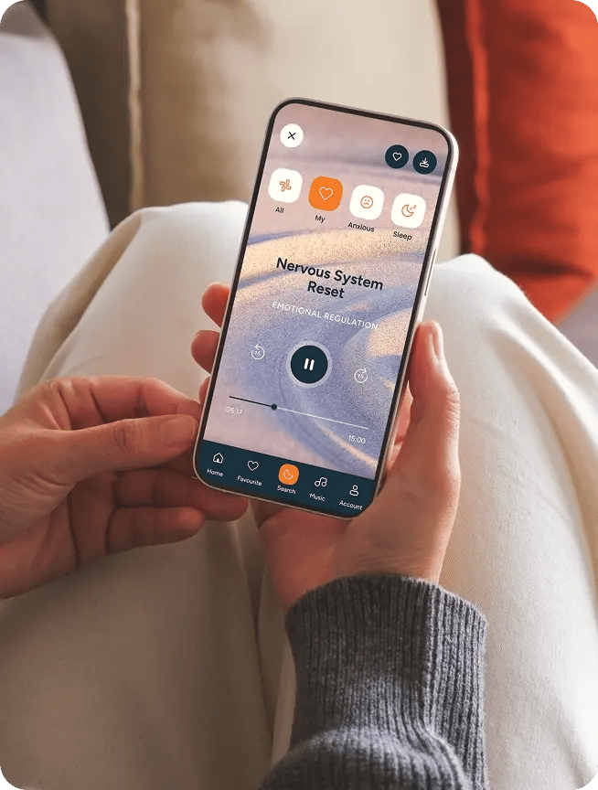 calm4U mobile phone app in a plane