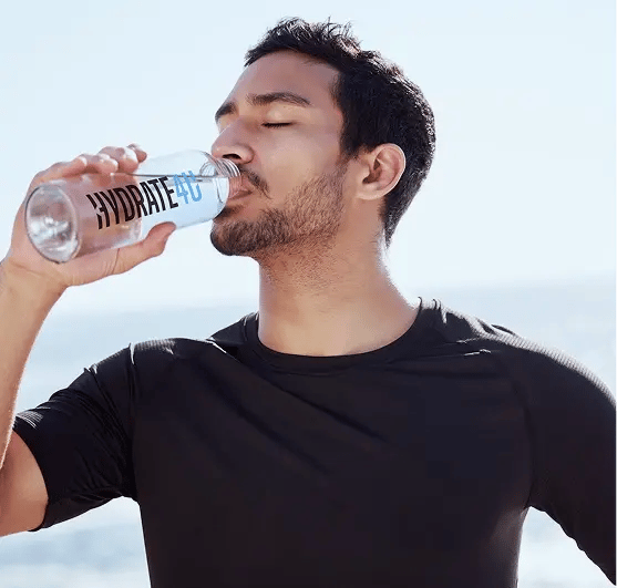hydrate4U man drinking water